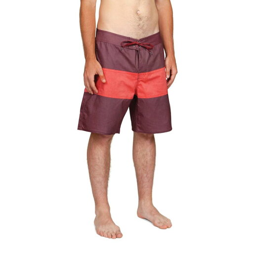 【あす楽対応】BRIXTON BARGE STRIPE TRUNK ブリクストン ボードショーツ 水着 トランクス スイムウェア 海パン ストライプ レッド/バーガンディー