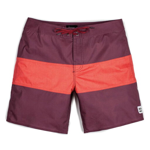 【あす楽対応】BRIXTON BARGE STRIPE TRUNK ブリクストン ボードショーツ 水着 トランクス スイムウェア 海パン ストライプ レッド/バーガンディー