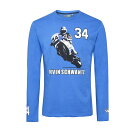 Kevin Schwantz 34 Bike Long sleeve Tee ケビン シュワンツ L/S ロングスリーブ Tシャツ ロンT 長袖 ブルー