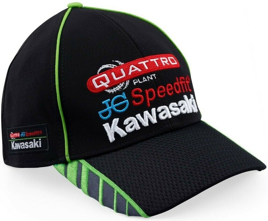 KAWASAKI Quattro Plant JG Speedfit Racing Team Cap カワサキ クアトロ キャップ 帽子 ブラック