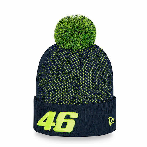 VR46 Valentino Rossi Blue Bobble Beanie New Era バレンティーノ ロッシ ニューエラ ボンボン付き ニットキャップ ニット帽