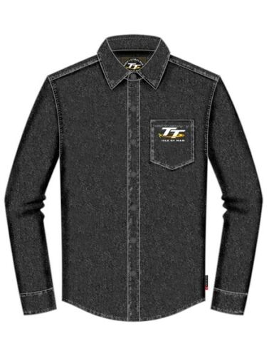 ★送料無料★Isle of Man TT Races Official Denim Shirt マン島 TT レース オフィシャル デニムシャツ 長袖 ブラック