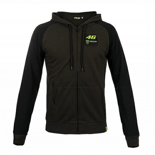 ★送料無料★Valentino Rossi VR46 Monster Hoody バレンティーノ ロッシ モンスターエナジー ジップアップ パーカー ブラック 長袖