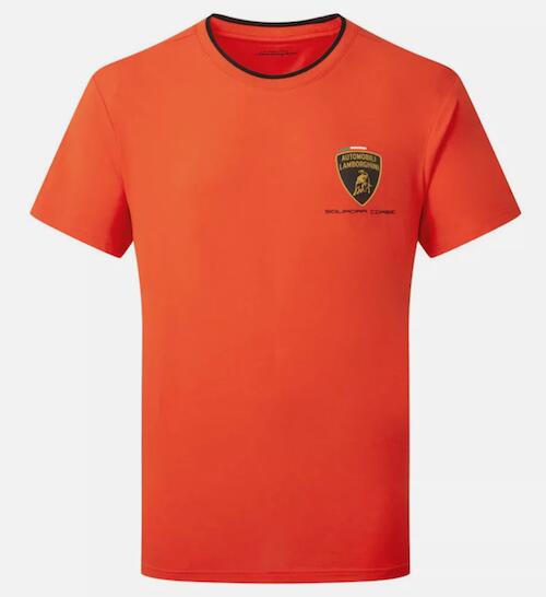 送料無料 Lamborghini Squadra Racing T-Shirt ランボルギーニ Tシャツ オレンジ 半袖