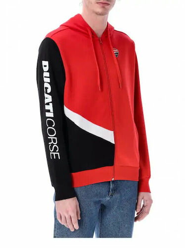 ★送料無料★Ducati Corse Zip Up Hoody ドゥカティ ジップアップ フーディー パーカー レッド