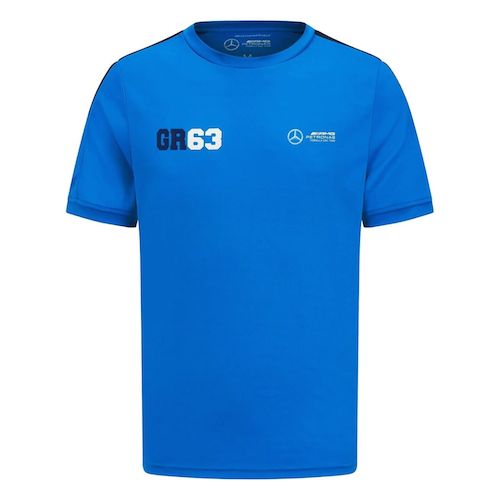 ★送料無料★Mercedes AMG F1 George Russell T-shirt ベンツ ジョージ ラッセル Tシャツ ブルー 半袖