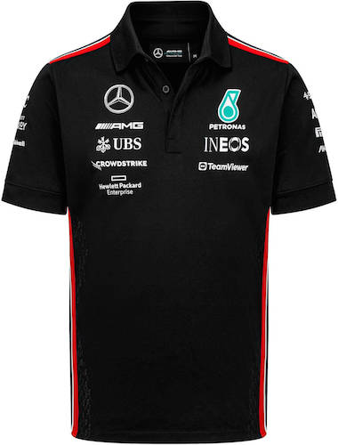 楽天SUN RISE BEACH★送料無料★Mercedes-AMG Official Team Polo Shirt 2023 ベンツ オフィシャル ポロシャツ ブラック