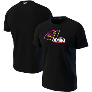 ★送料無料★Aprilia 41 Black Dual Aleix Espargaro T-Shirt アプリリア アレイシ・エスパルガロ Tシャツ 半袖 ブラック