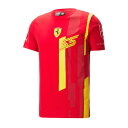 ★送料無料★Scuderia Ferrari Carlos Sainz T-shirt フェラーリ カルロス サインツ バルセロナ Tシャツ 半袖 レッド