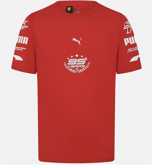 Scuderia Ferrari F1 Celebrating 95th Years フェラーリ Tシャツ 半袖 レッド