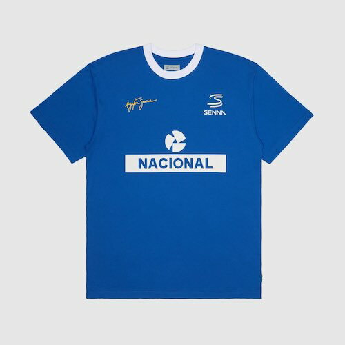 Rakuten - Ayrton Senna Nacional Ringer T-Shirt アイルトンセナ オフィシャル Tシャツ 半袖 ブルー