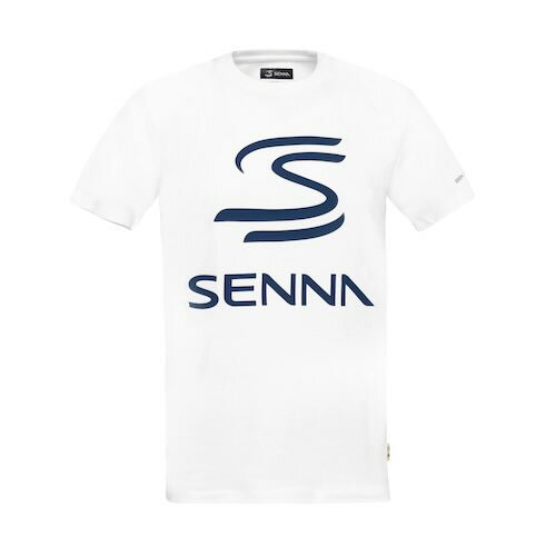 Ayrton Senna Legacy S Logo T-Shirt アイルトンセナ オフィシャル Tシャツ 半袖 ホワイト