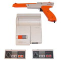 【中古】北米版 ファミコン NES NES Top Loader System 本体 ZAPPER + コントローラー×2 ソフト×2 セット