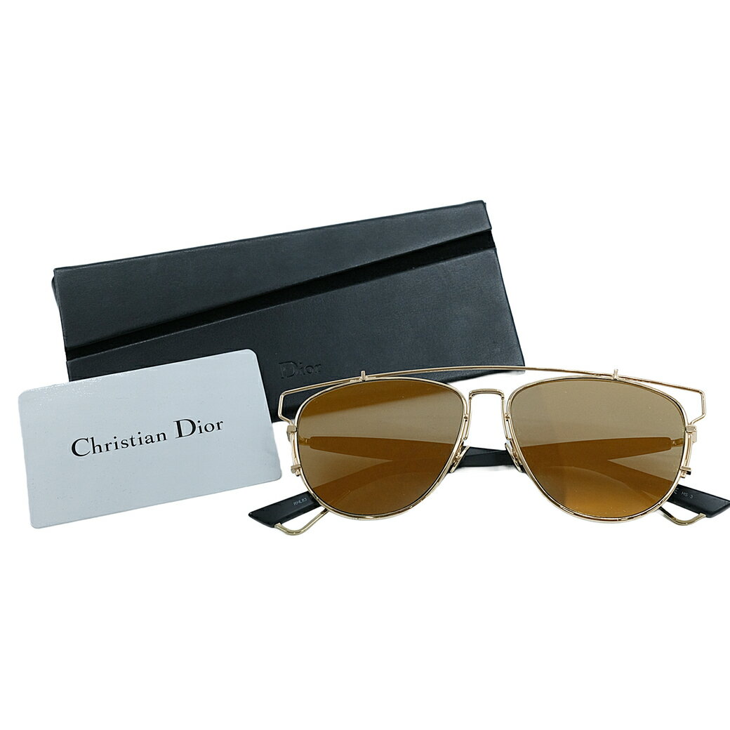 【お値引き】【美品】Christian Dior クリスチャンディオール DiorTechnologic ゴールド UVカット ミラーサングラス RHL83
