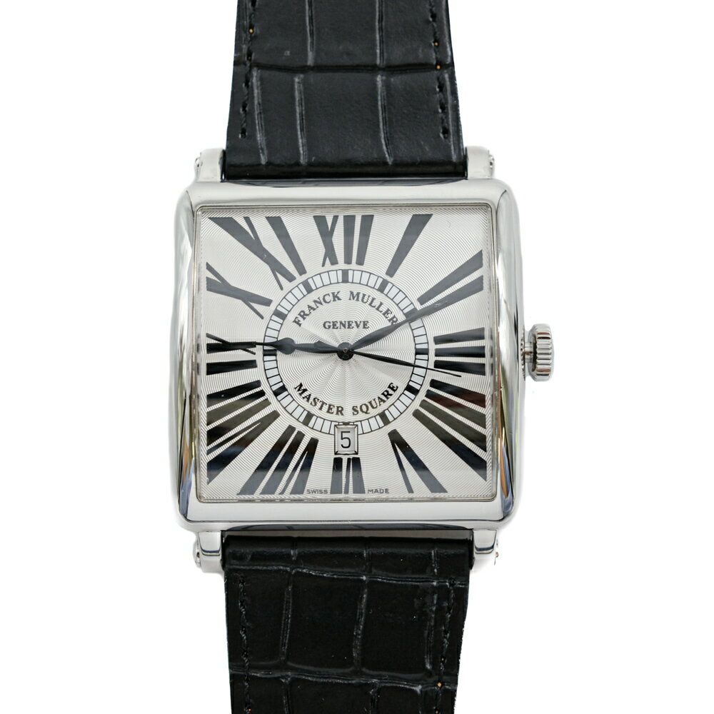 【お値引き】【新品仕上げ済】FRANCK MULLER フランクミュラー 時計 マスタースクエア 6000HSCDTR シルバー文字盤 SS/クロコダイルレザー 自動巻き メンズ