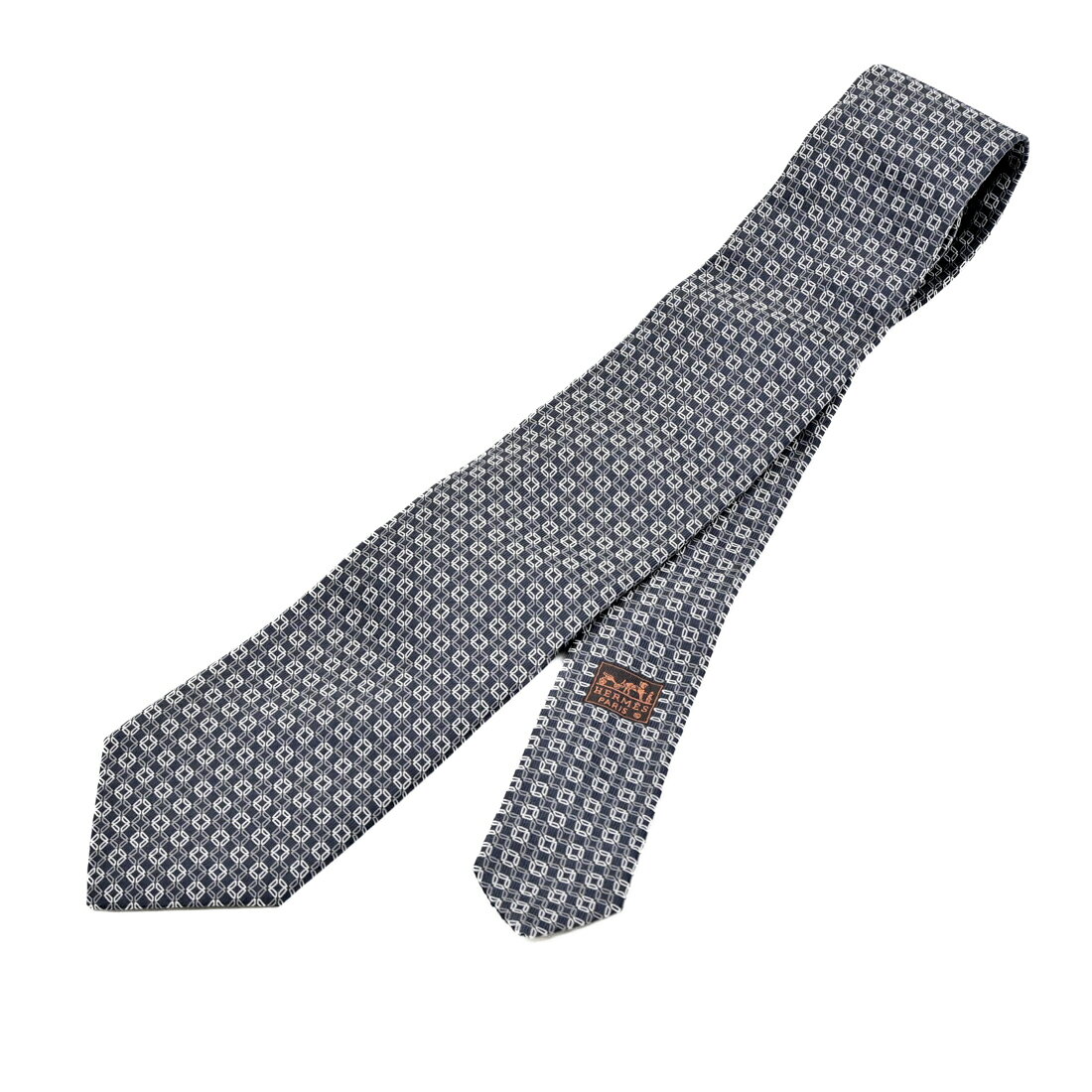 HERMES 501 - 【お値引き】【美品】HERMES エルメス ネクタイ ファッション 小物 紳士 ビジネス フォーマル シルク100％ グレー