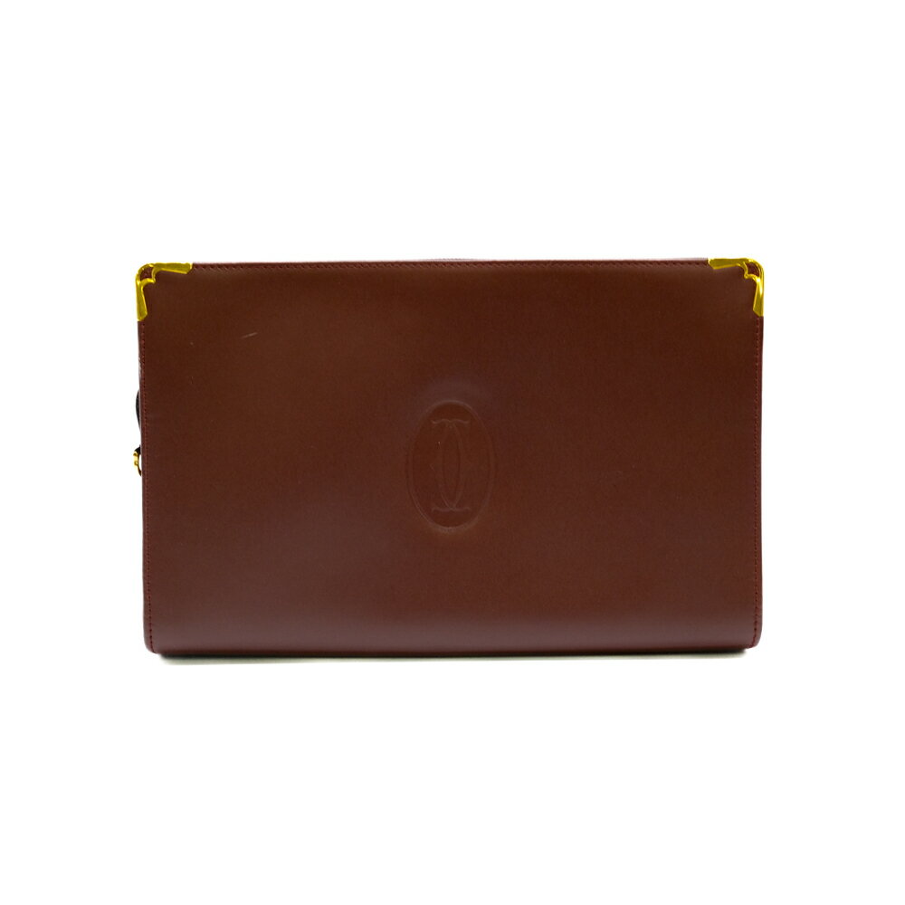 Rakuten - 【お値引き】Cartier カルティエ マストライン セカンド バッグ レザー ボルドー レッド 赤 メンズ レディース