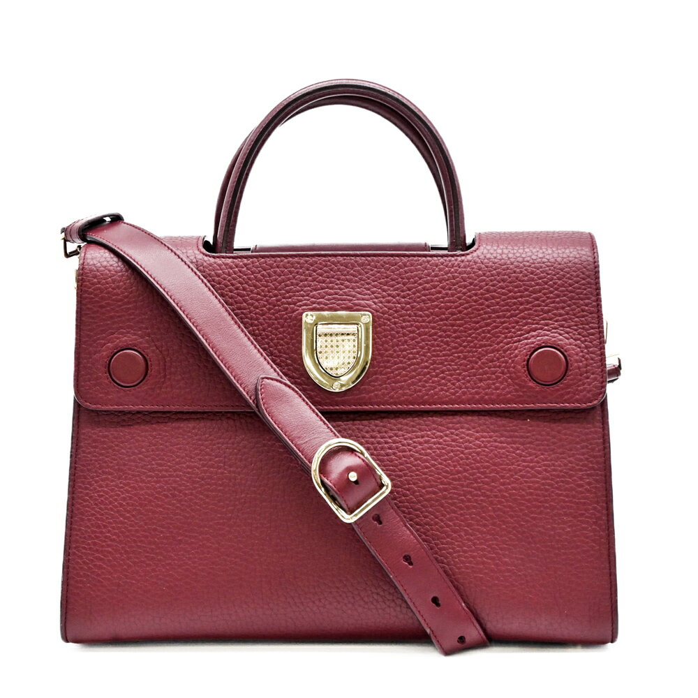 Rakuten - 【お値引き】【美品】CHRISTIAN DIOR クリスチャンディオール Diorever ディオール エヴァー ショルダーバッグ レザーハンドバッグ レザー ボルドー 2WAY