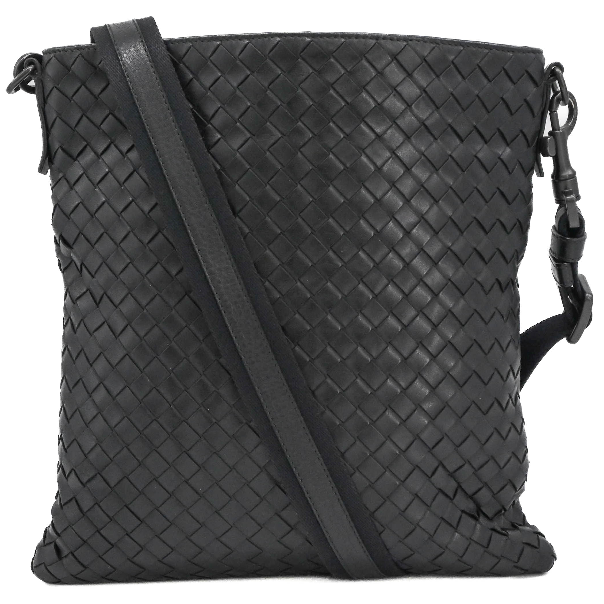 乐天商城 - BOTTEGA VENETA ボッテガヴェネタ イントレチャート ショルダーバッグ 斜め掛け レザー ブラック 黒 276357
