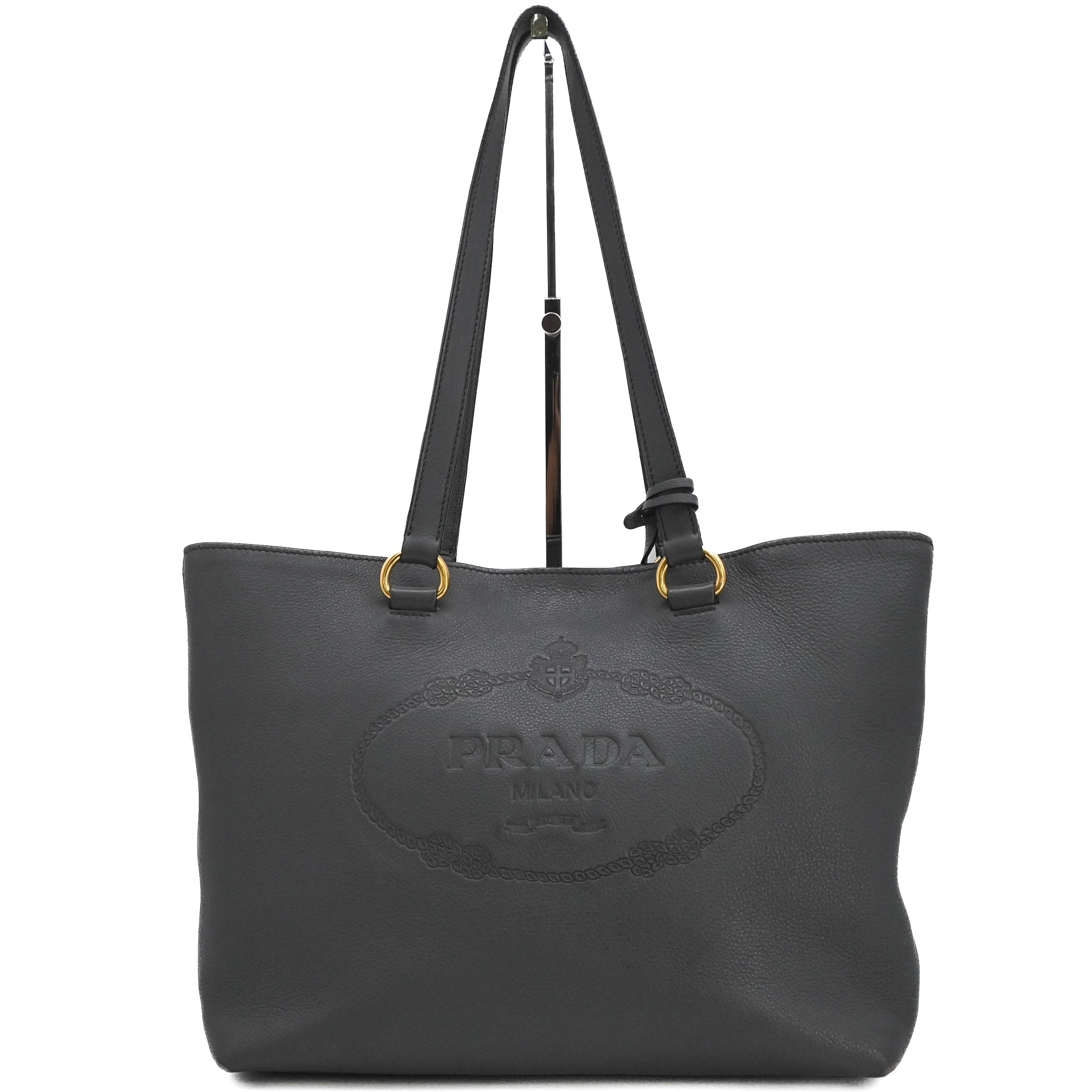 Rakuten - PRADA プラダ ヴィッテロフェニックス トートバッグ ショルダー 肩掛け ビジネス グレー レディース