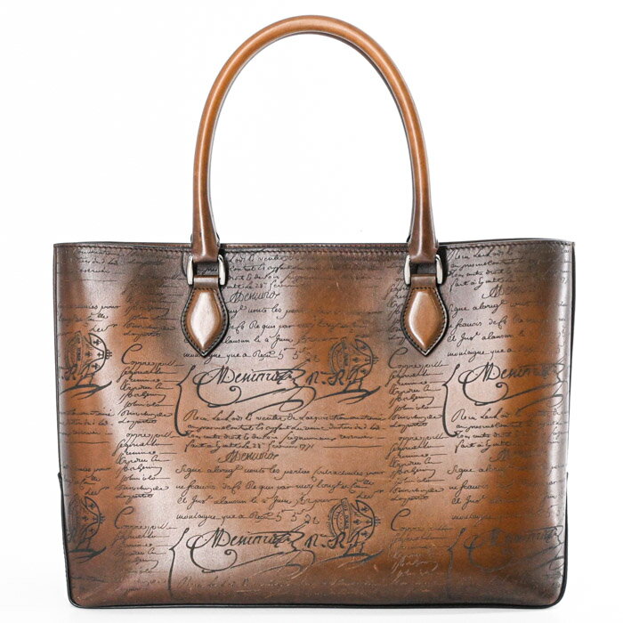 【お値引き】【美品】Berluti ベルルッティ トゥジュール スクリットレザー カリグラフィ メンズ トートバッグ ビジネス トバコ ブラウン 2