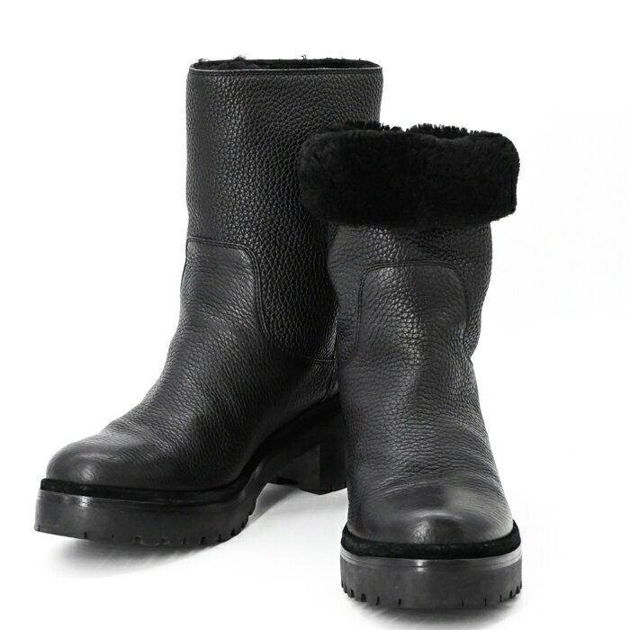 美品　MONCLER ボア付きブーツ ブラック Peak Cityブーツ : ブーツ 向けの メンズ | モンクレール