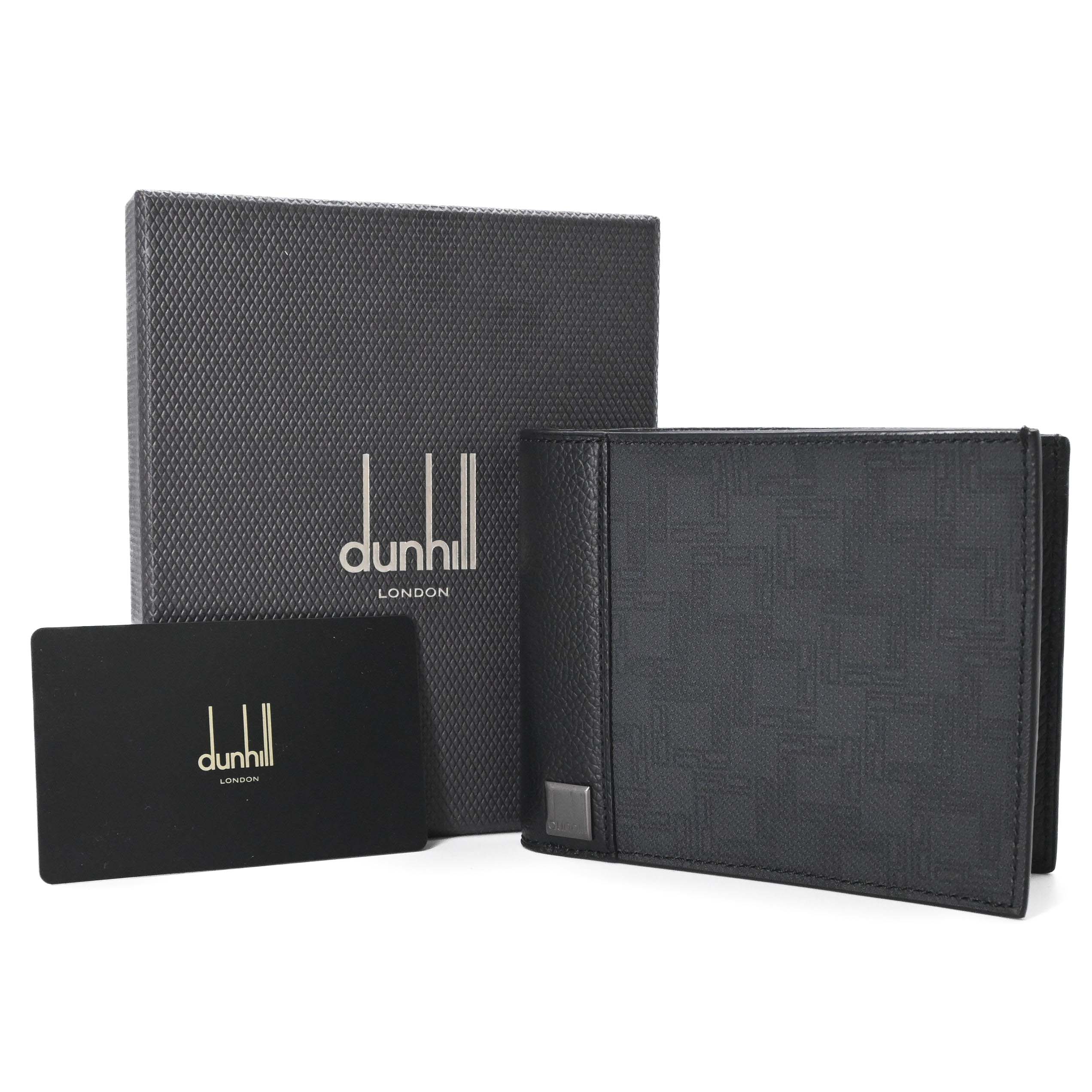 【未使用品】dunhill ダンヒル 二つ折り財布 SIDECAR サイドカー 札入れ コンパクトウォレット レザー 黒 ブラック メンズ