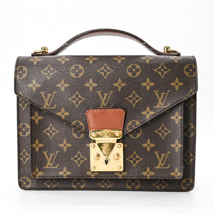 LOUIS VUITTON ヴィトン モンソー 26 ハンドバッグ モノグラム キャンバス PVC ブラウン 茶 ショルダー ストラップ欠品 M51187