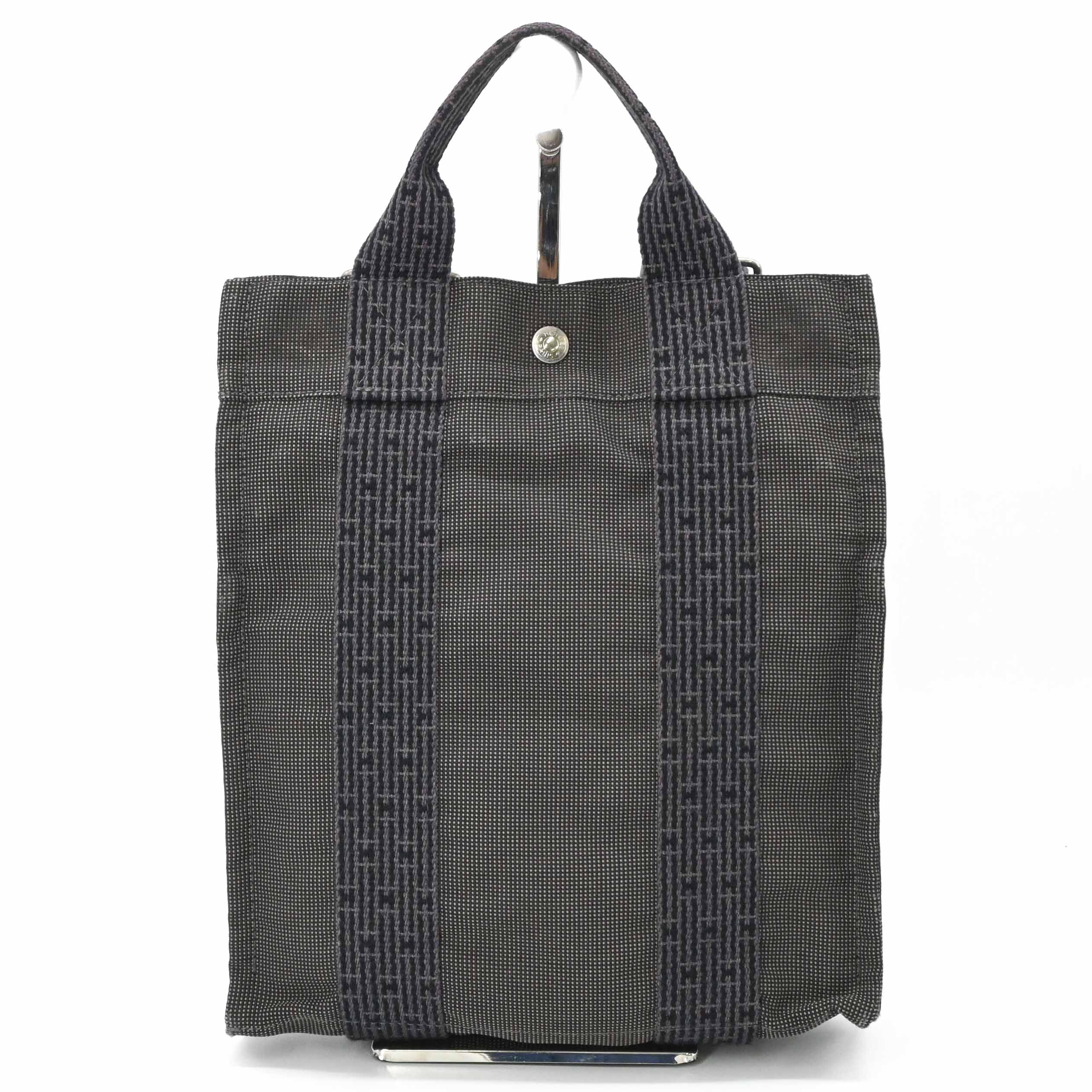 HERMES - HERMES エルメス エールライン アド PM 2way キャンバストート リュックサック ナイロン ユニセックス グレー ブラック