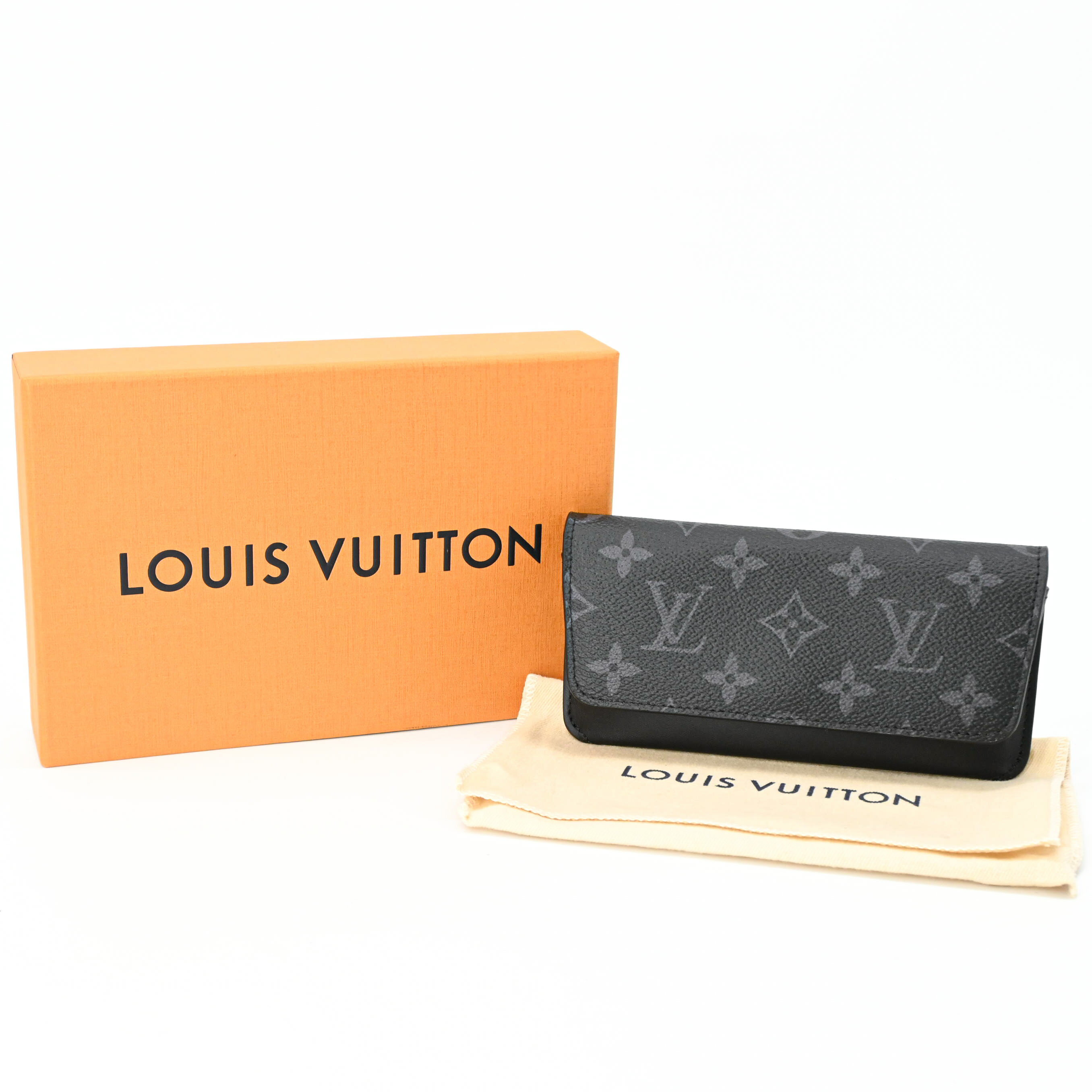 【美品】 LOUIS VUITTON ルイ ヴィトン モノグラムエクリプス エテュイ リュネット ウディ メガネケース 眼鏡ケース サングラスケース
