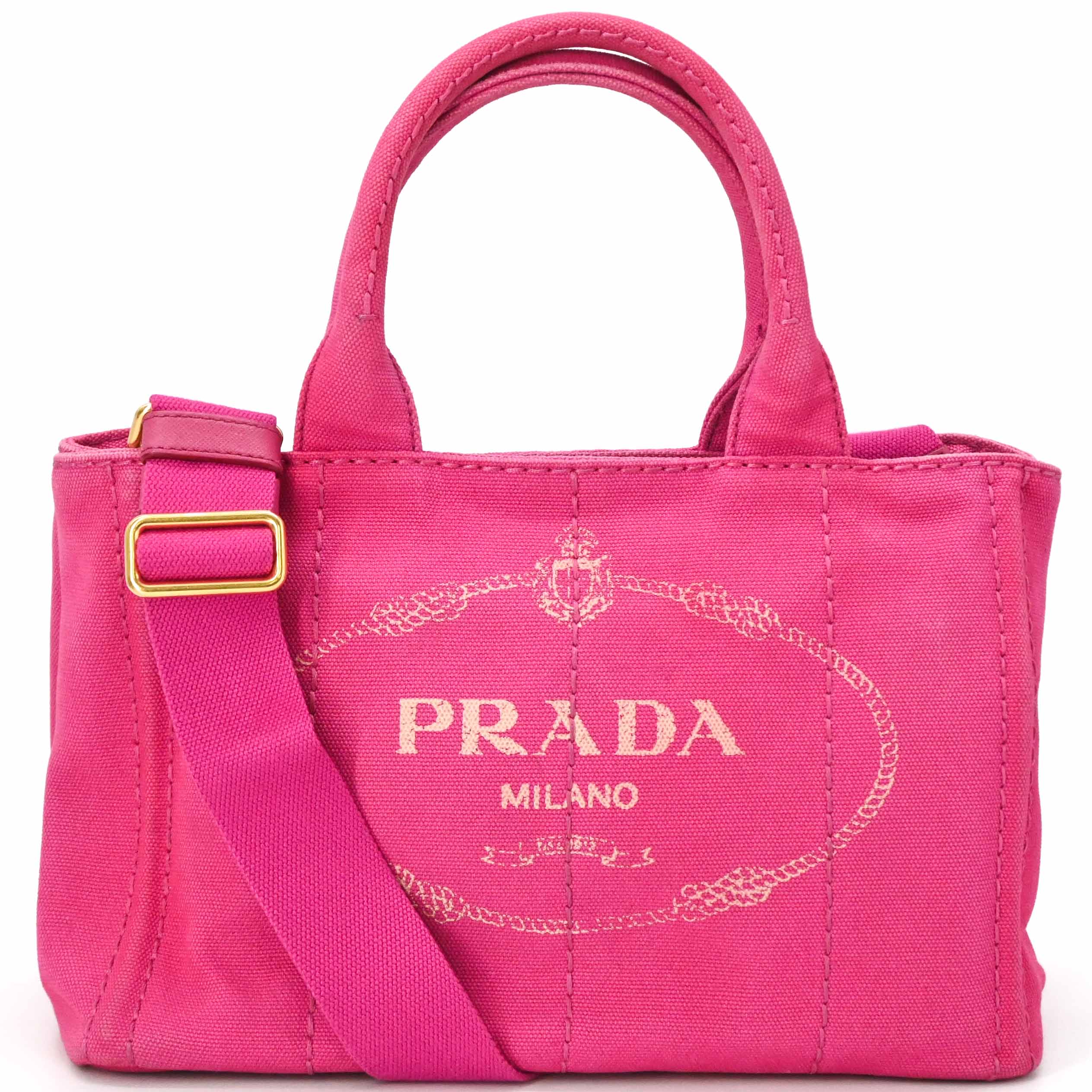 PRADA - 【美品】PRADA プラダ カナパ 28 ハンドバッグ ショルダーバッグ 2WAY キャンバス レディース ピンク 1BG439
