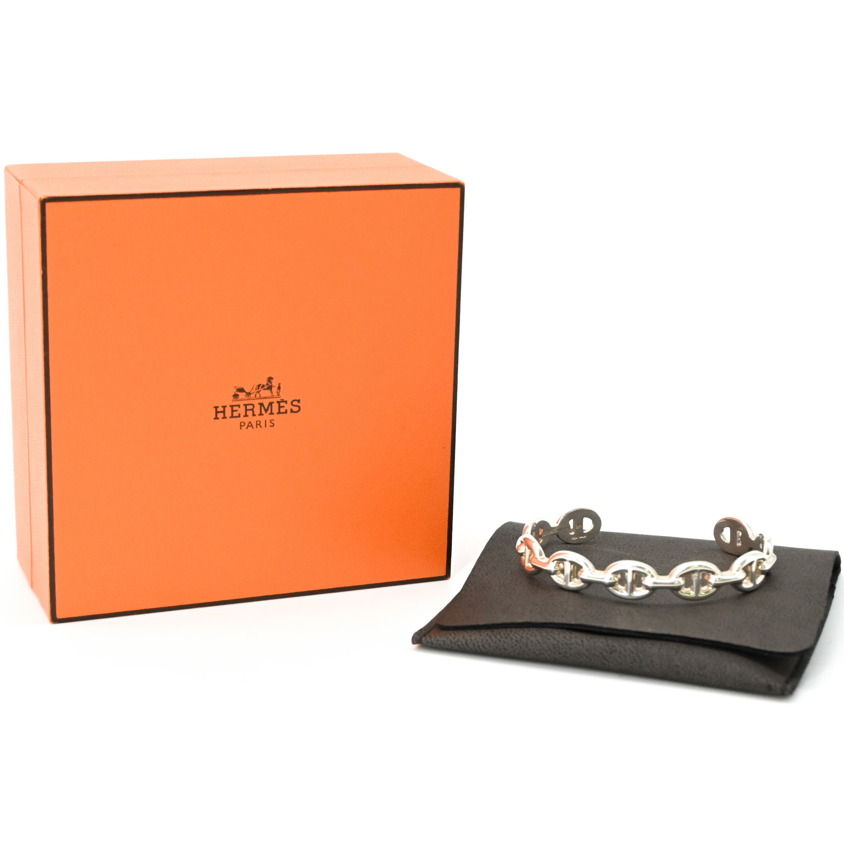 Rakuten - 【美品】HERMES エルメス アンシェネ SH バングル ブレスレット シェーヌダンクル レディース シルバー 銀 SV925 #15