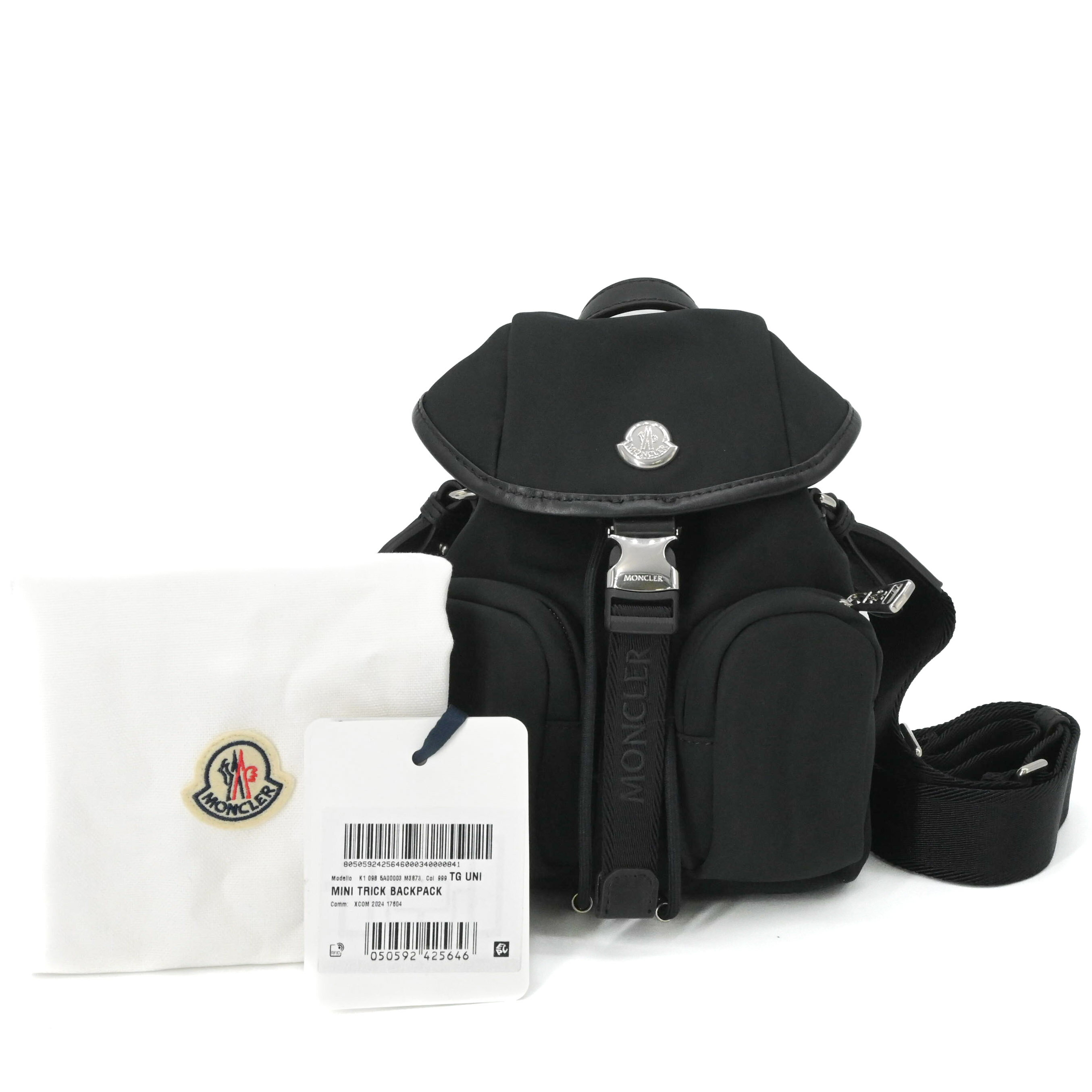 C, D, T, R, W - 【未使用品】MONCLER モンクレール Mini Trick ミニトリック クロスボディ ショルダーバッグ ブラック 黒 5A00003
