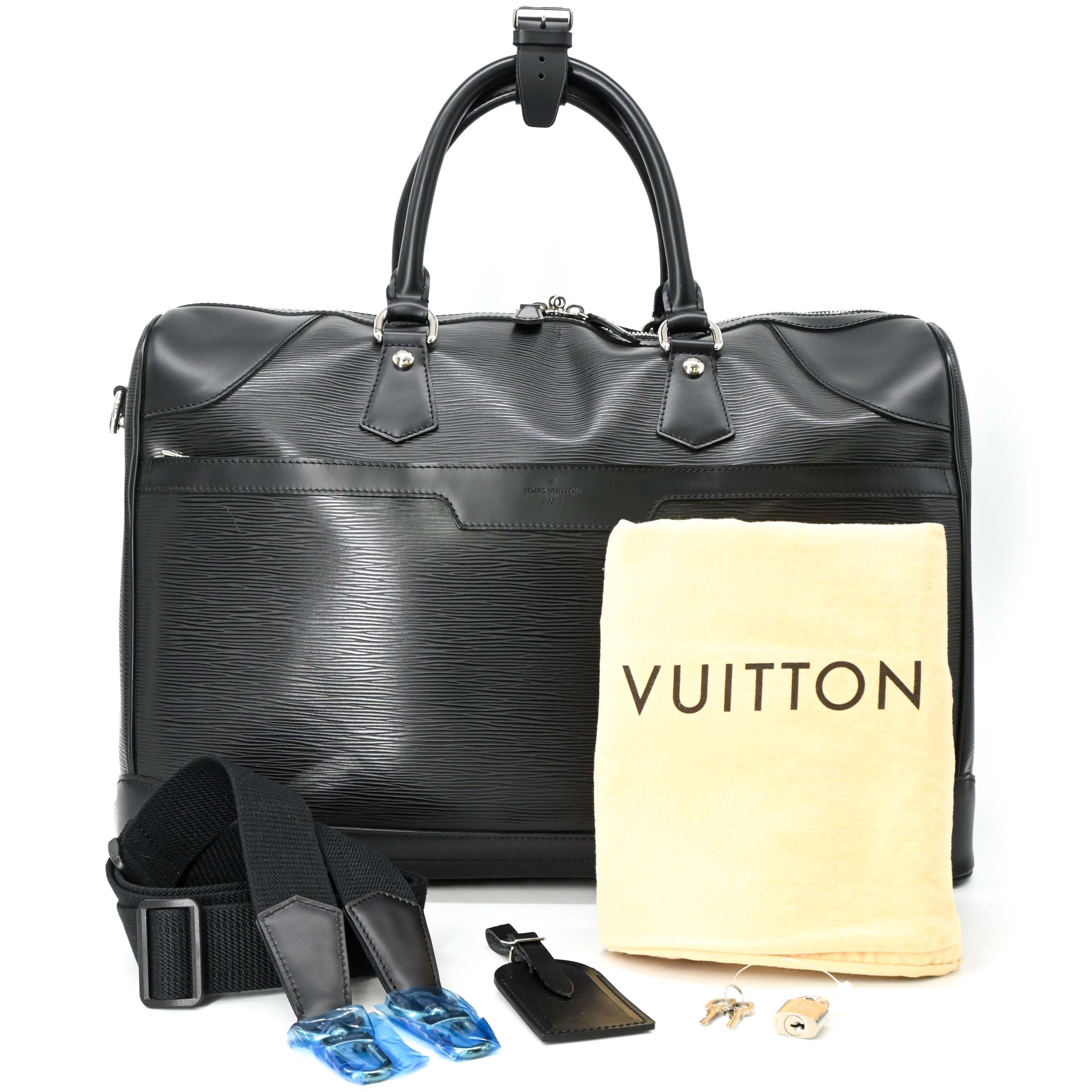 【美品】LOUIS VUITTON ルイ・ヴィトン ブルシェ 50 ボストンバッグ ブラック 黒 エピ レザー ユニセックス 旅行鞄 M42372