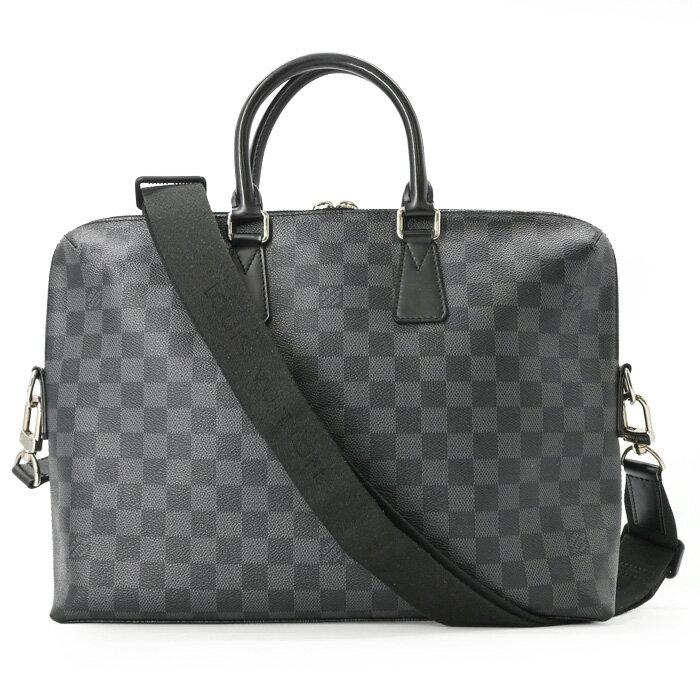 Rakuten - 【美品】LOUIS VUITTON ルイ ヴィトン ダミエ・グラフィット PDJ ブリーフケース カバン ビジネスバッグ メンズ ブラック N48224 ショルダーストラップ付