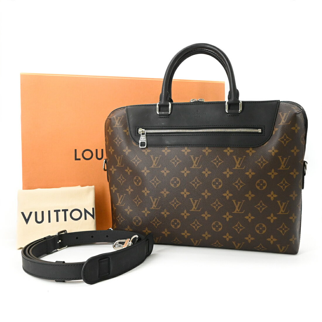 Rakuten - 【美品】LOUIS VUITTON ルイヴィトン ポルトドキュマンジュール PDJ NM ビジネス ブリーフケース モノグラムマカサー ブラウン M54019