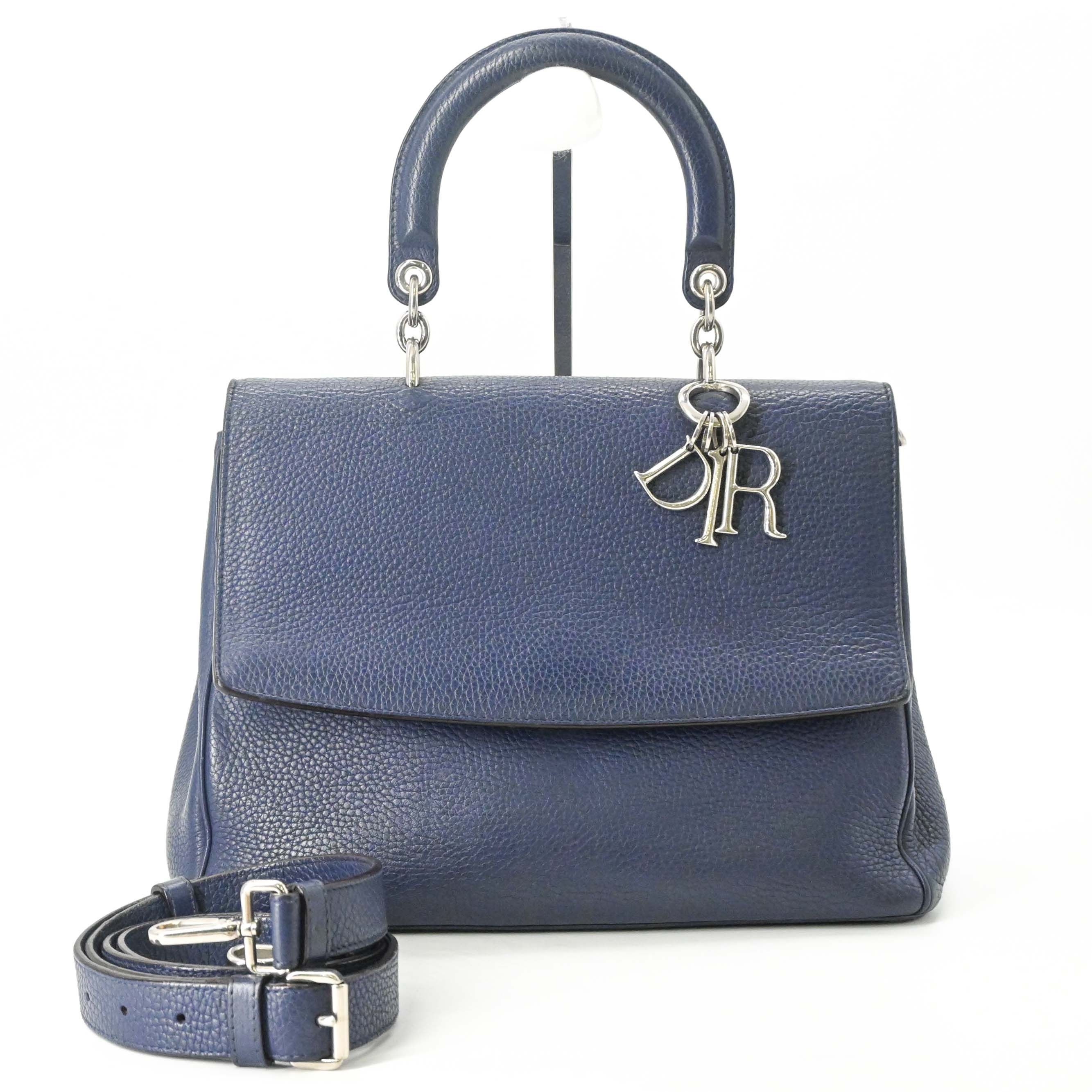 Rakuten - Christian Dior クリスチャン ディオール カナージュ レディディオール ハンドバッグ ショルダー ネイビー 青 Oチャーム欠損
