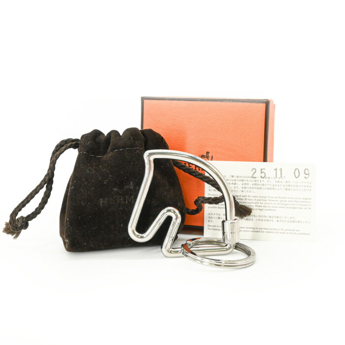 【美品】HERMES エルメス シェバル キーリング 馬 シルバ− アクセサリー キーホルダー レディース メンズ