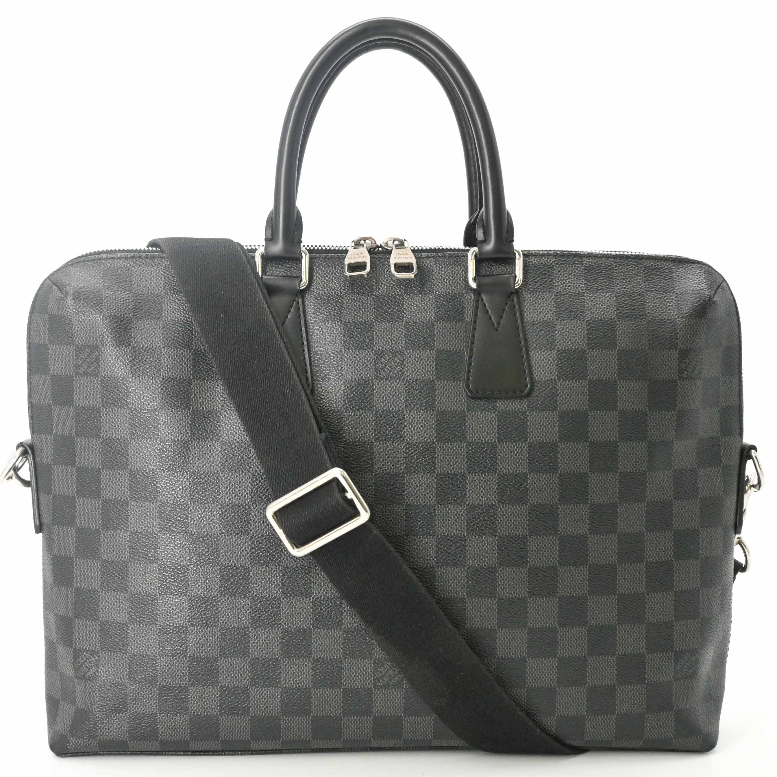 Rakuten - 【美品】LOUIS VUITTON ルイ ヴィトン ダミエ・グラフィット PDJ ブリーフケース カバン ビジネスバッグ メンズ ブラック N48224 ショルダーストラップ付