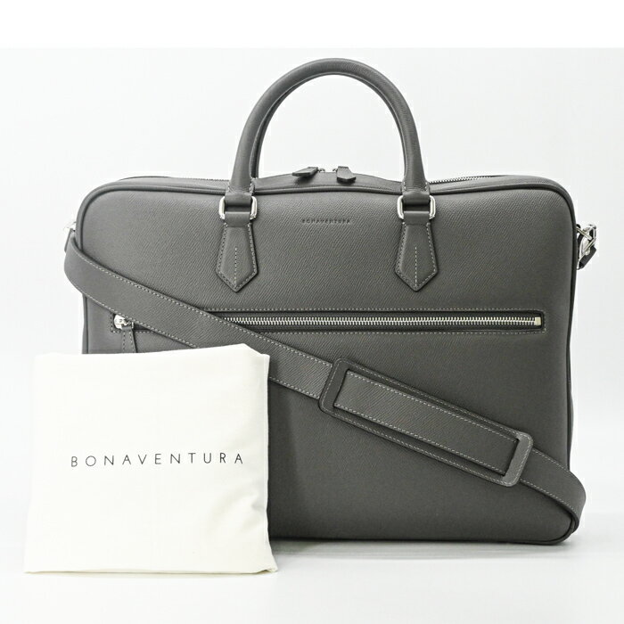 Rakuten - 【未使用品】BONAVENTURA ボナベンチュラ ジャクソン ブリーフケース シュリンク レザー 2way ショルダーバッグ ビジネス チャコールグレー メンズ BBCT3-CG