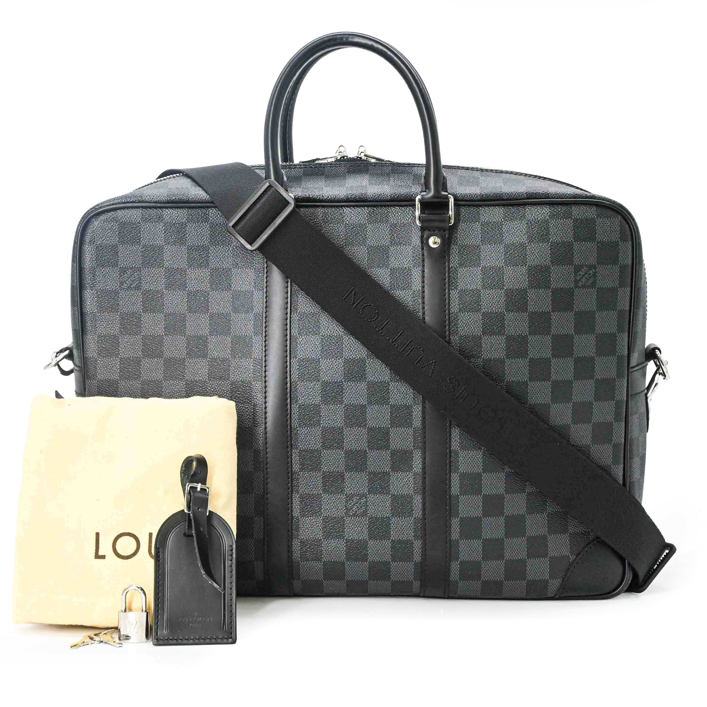 Rakuten - 【美品】LOUIS VUITTON ルイ・ヴィトン ダミエグラフィット ポルトドキュマンヴォワヤージュ GM PDV ブリーフケース ショルダーバッグ ブラック 黒 N41123