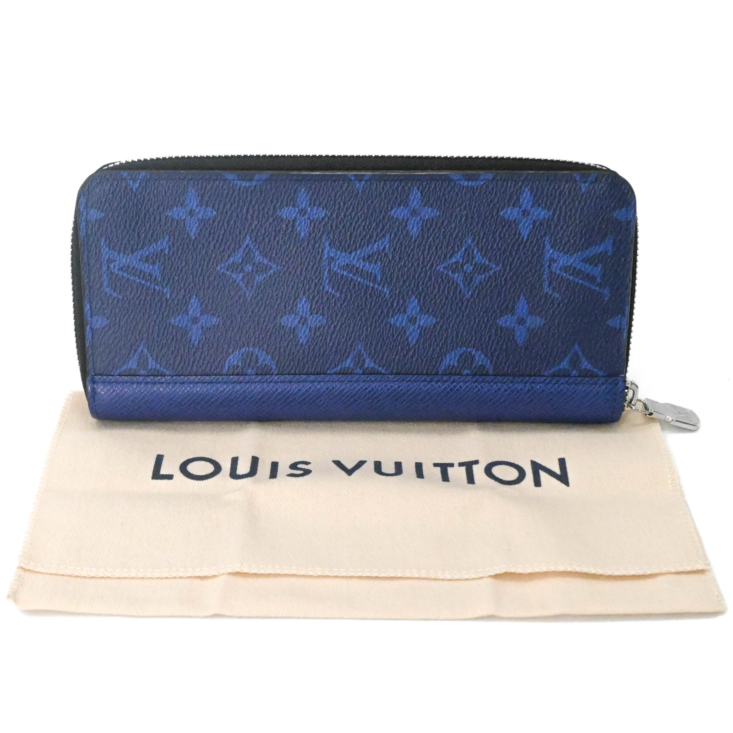 樂天商城 - 【美品】LOUIS VUITTON ルイヴィトン ジッピーウォレット ヴェルティカル 長財布 ネイビー ブルー 青 イニシャル入り M30447 ICチップ