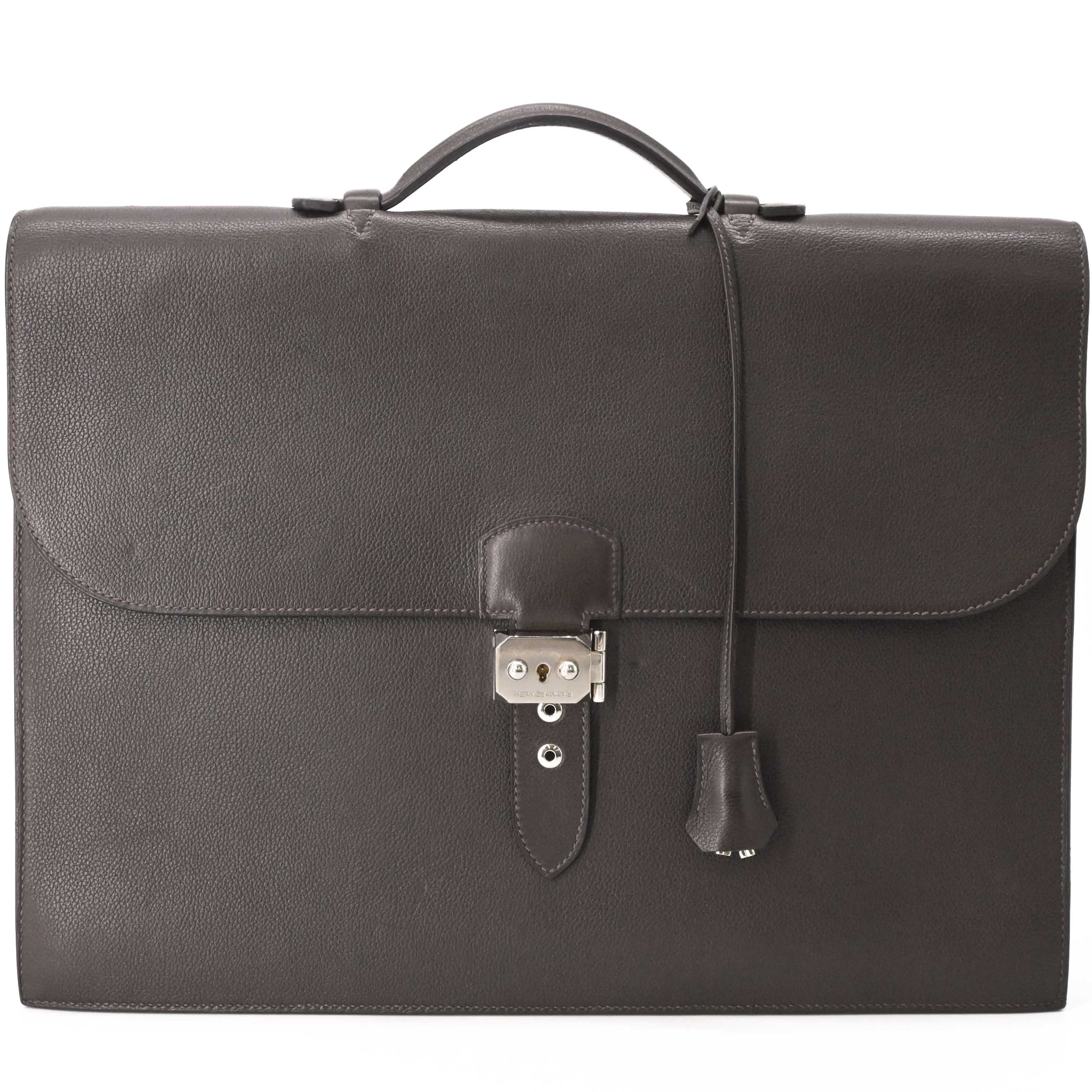 【美品】HERMES エルメス サックアデペッシュ 41 ブリーフケース 書類鞄 ビジネスバッグ トゴ レザー ブラウン ショコラ 茶 ＃□P刻印