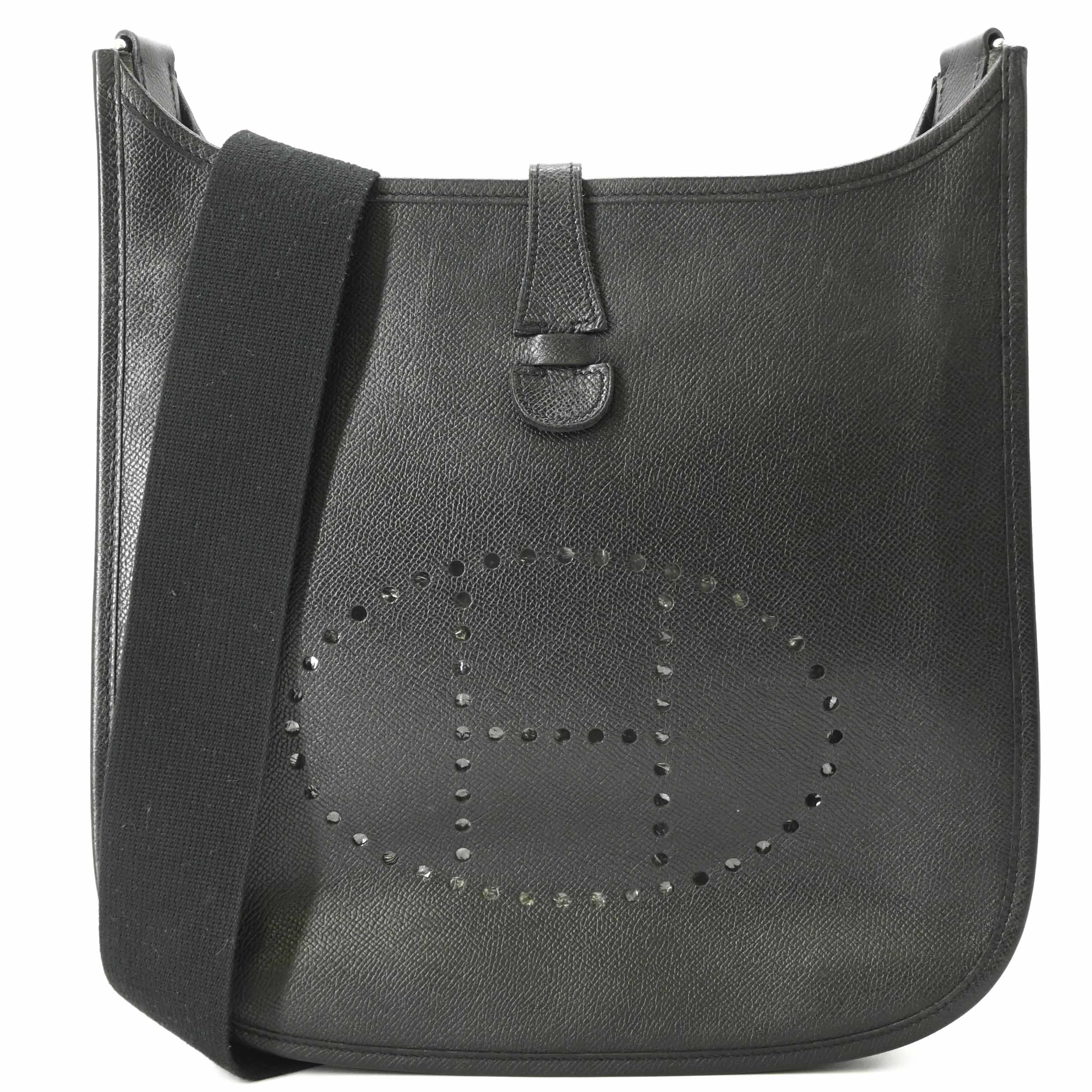 【美品】HERMES エルメス エブリン エヴリン 2PM ショルダーバッグ レザー ヴォーエプソン ブラック 黒 レディース ＃□K刻印