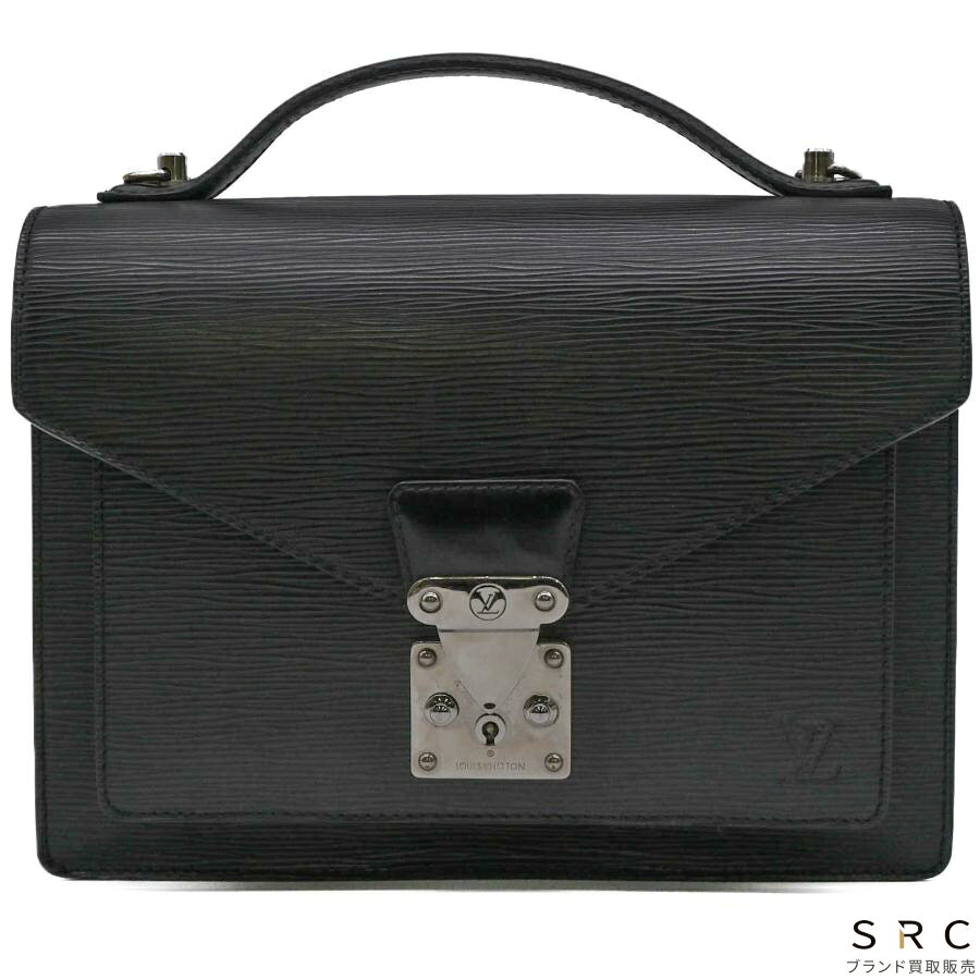 LOUIS VUITTON ヴィトン エピ モンソー ビジネスバッグ セカンドバッグ クラッチ 書類 レザー ブラック 黒 ベタなし M52792