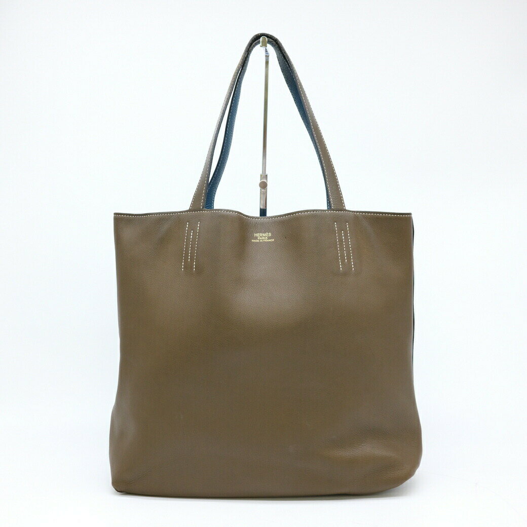 【お値引き】HERMES エルメス ドゥブルセンス 36 トートバッグ トリヨンクレマンス ヴォーキッシム レザー カーキ コルヴェール #R刻印のサムネイル