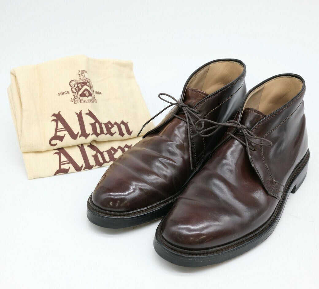 【お値引き】ALDEN オールデン チャッカブーツ コードバン レザー ブーツ ブラウン 茶 #7 約26cm 1357