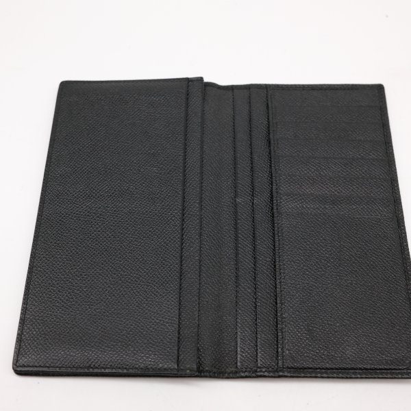 BVLGARI ブルガリ クラシコ エンボス 長財布 札入れ 財布 小銭入れ無し 黒 ブラック レザー