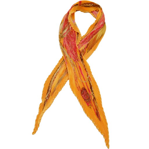 【未使用品】HERMES エルメス スカーフ プリーツカレ Jardin Creole クレオルの楽園 シルク100% オレンジ イエロー 【未使用品】HERMES エルメス スカーフ プリーツカレ Jardin Creole クレオルの楽園 シルク100% オレンジ イエロー