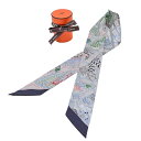 【未使用品】HERMES エルメス スカーフ ツイリー スプラッシュパーク シルク 100% マルチカラー ホワイト グレー レディース